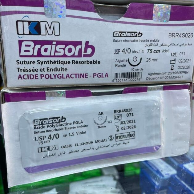 FIL DE SUTURE BRAISOR 4/0 RESORBABLE